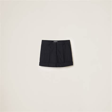 miu miu bermuda|Black Pinstripe Bermuda Shorts .